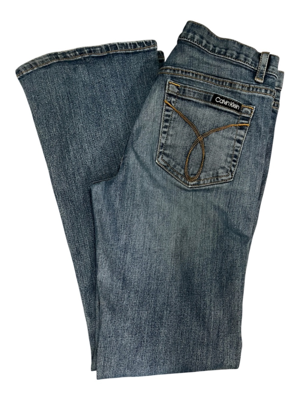 Calvin Klein Vintage Flare Leg Medium Wash Blue Jeans size 6